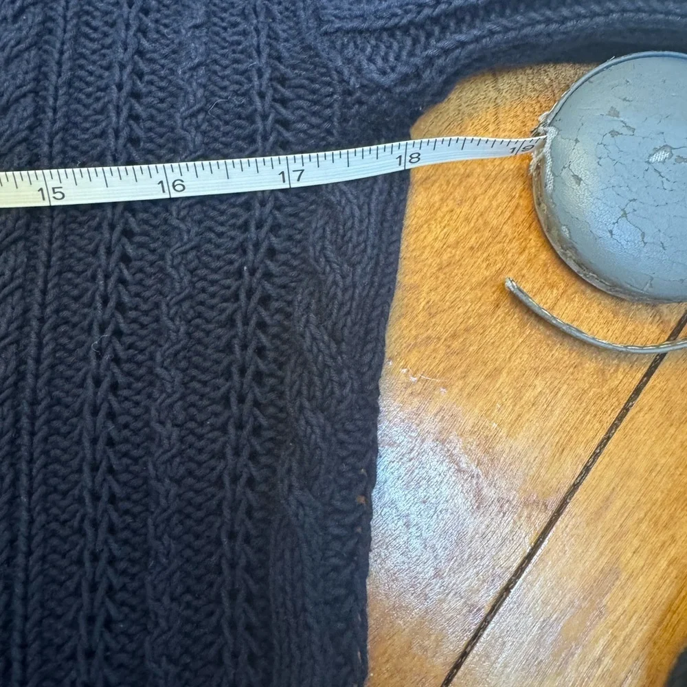 J. Crew Navy Cable Knit Boatneck Sweater with Shoulder Zipper Detail